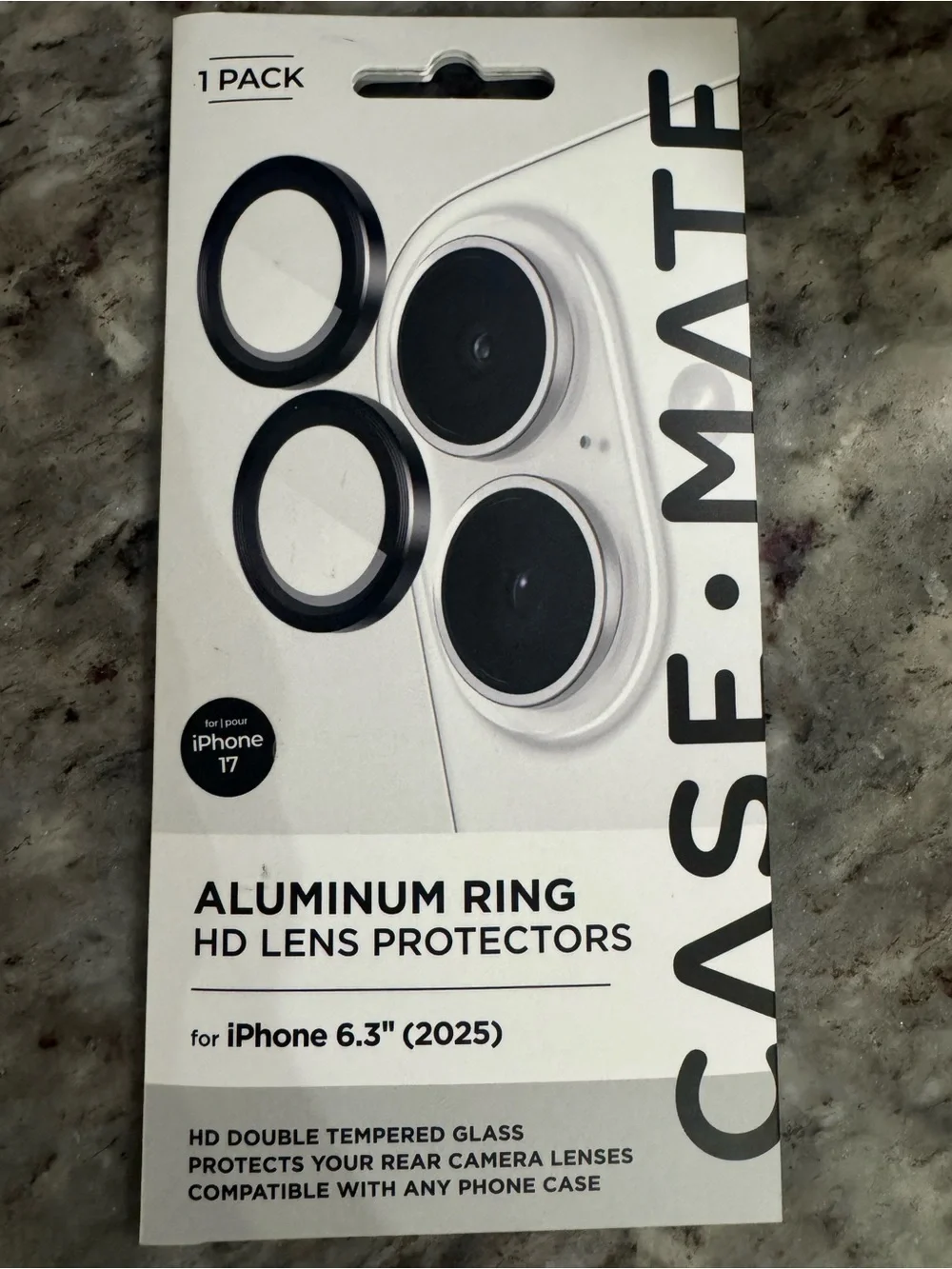 NEW case-mate Aluminum Ring HD Lens Protectors for iPhone 17 – Black
